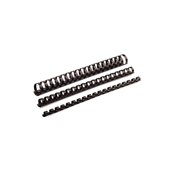 Fellowes Canutillo de Plástico Negro 16 mm para Encuadernar, Pack de 100 Unidades