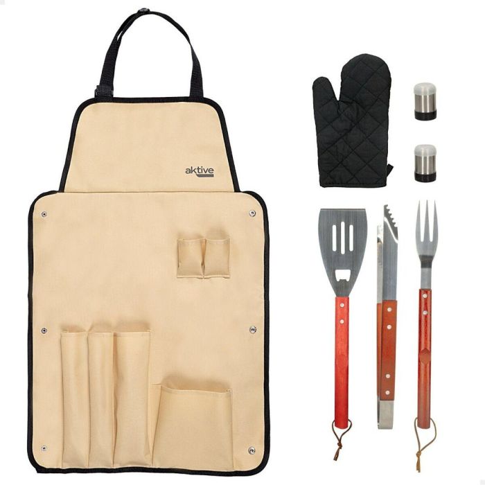 Set de Utensilios para Barbacoa Aktive 7 Piezas Barbacoa Acero Inoxidable 42 x 67 x 3 cm (4 Unidades) 6