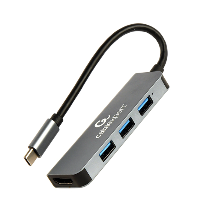 GEMBIRD A-CM-COMBO2-01 Base para Portátil y Replicador de Puertos USB 3.2 Gen 1 Type-C HDMI Gris