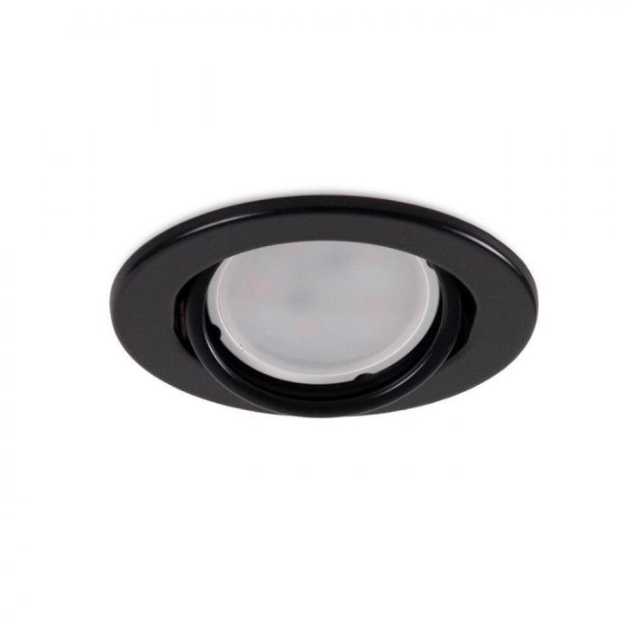 Aro Foco Downlight Circular Basculante "Vepa" Acero 90mm - Negro 1 Aro Foco Downlight Circular Basculante "Vepa" Acero 90mm - Negro 1