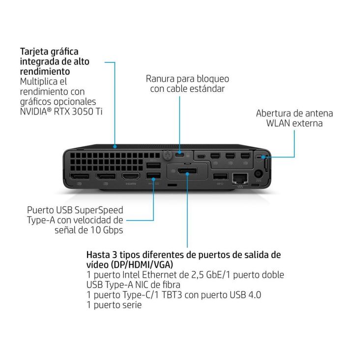 HP Mini Ordenador Elite 800 G9 Intel Core i7 14ª Gen 16GB RAM 512GB SSD Windows 11 Pro Sobremesa 2