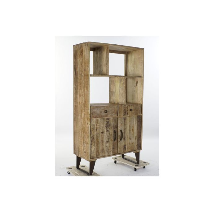 DKD Home Decor Estanteria Cottage Estilo Rústico Natural Mango y Metal 95 x 44 x 172 cm con 2 Cajones y 2 Puertas 0 DKD Home Decor Estanteria Cottage Estilo Rústico Natural Mango y Metal 95 x 44 x 172 cm con 2 Cajones y 2 Puertas 0