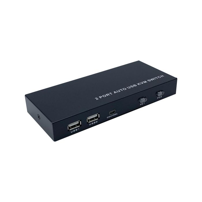 AISENS - CONMUTADOR KVM HDMI 4K@60HZ USB 1U-2PC CON FUENTE ALIMENTACIoN, NEGRO