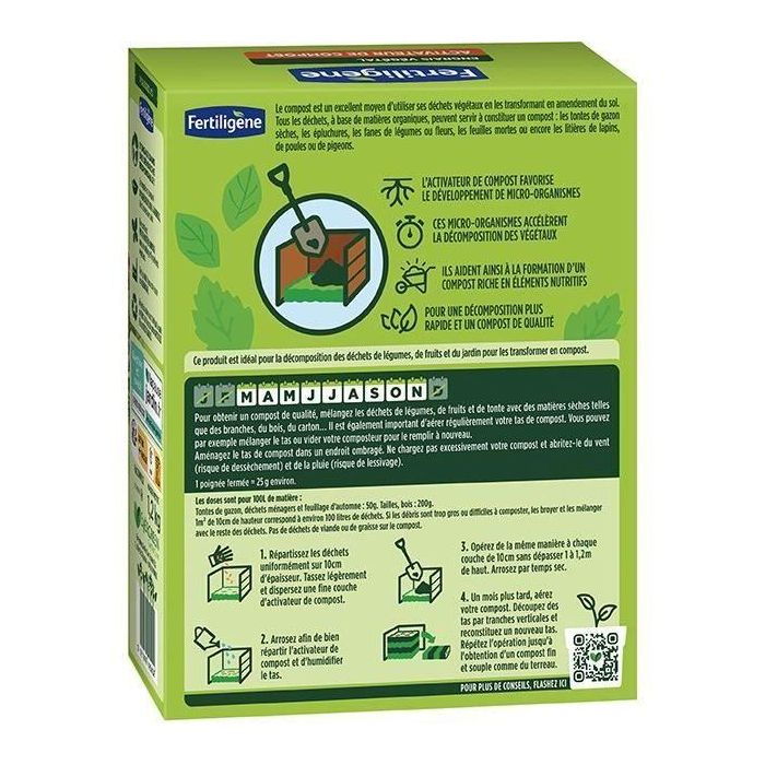 Activador de compost FERTILIGENE - FACOMP12 - 1,2 kg - Acelera la descomposición de residuos 1