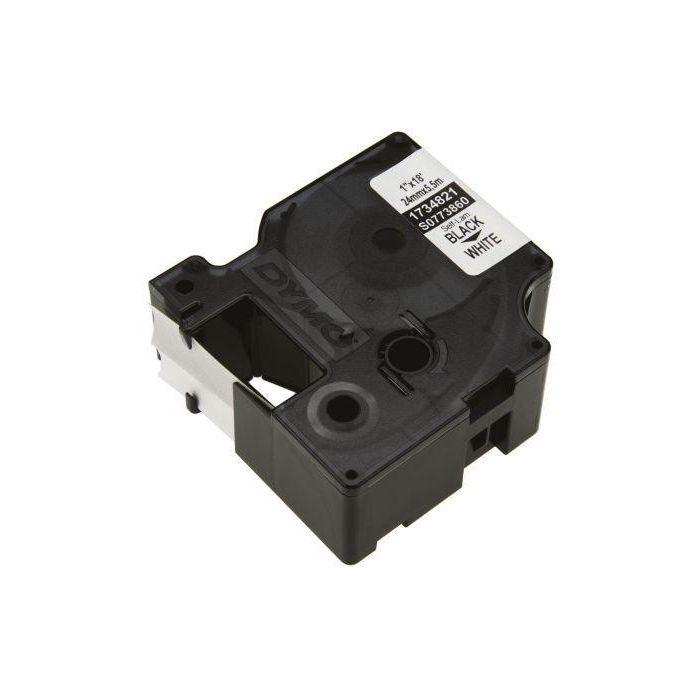 Dymo Rhino Cinta De Etiquetas Industrial Adhesiva Id1-24, Negro Sobre Blanco, De 24 mm x 5.5M, Laminado