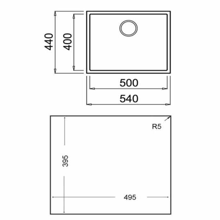 Fregadero de Un Seno Teka Square 50.40 TG (60 cm) 1 Fregadero de Un Seno Teka Square 50.40 TG (60 cm) 1