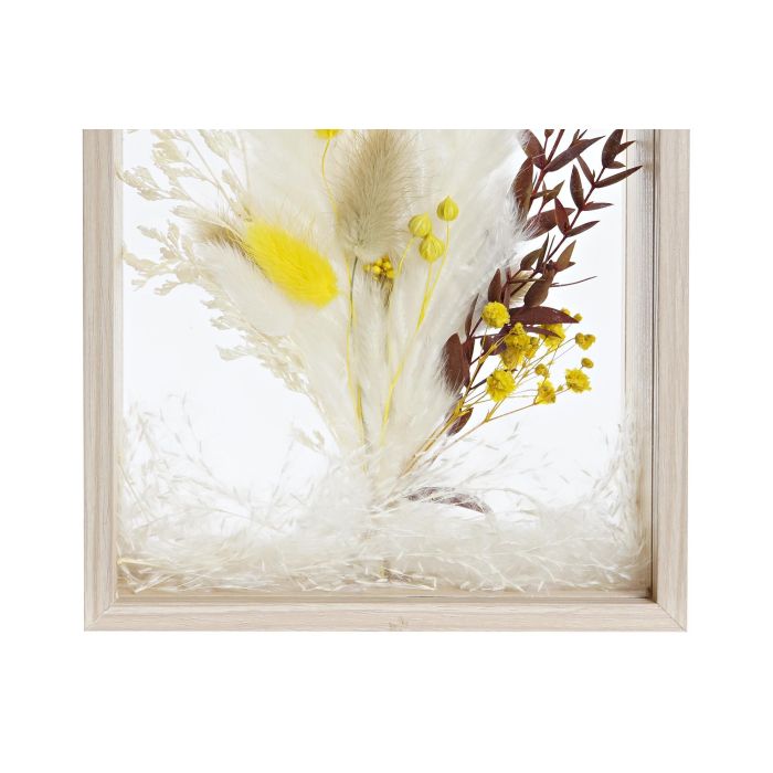 DKD Home Decor Juego 2 Unidades Decoración Shabby Chic Beige Verde, Adornos de Flor Seca y MDF para Hogar, 21 cm Alto x 16 cm Ancho 2