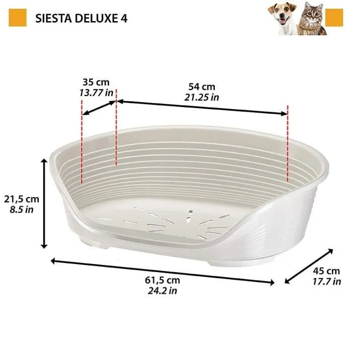 Ferplast Cama Plástico Siesta Deluxe 4 para Perro y Gato Gris 1 Ferplast Cama Plástico Siesta Deluxe 4 para Perro y Gato Gris 1