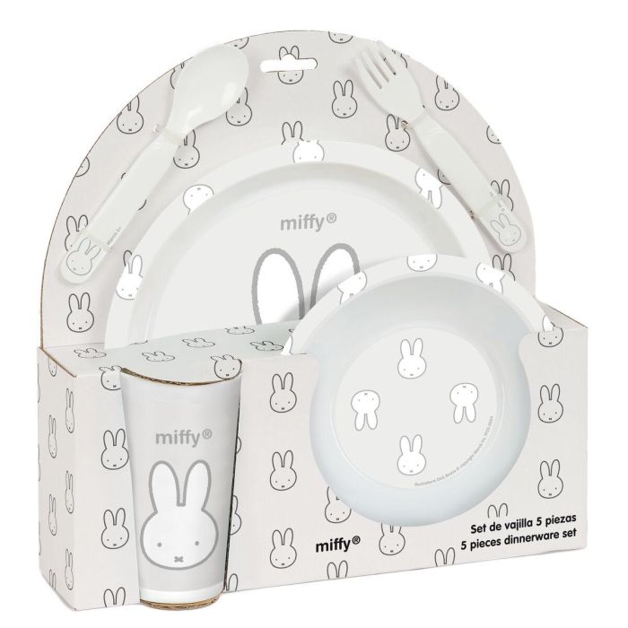 Set de vajilla infantil Miffy Niebla (5 Piezas) 0 Set de vajilla infantil Miffy Niebla (5 Piezas) 0