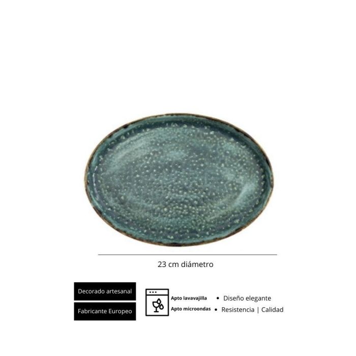Moon Turquoise Fuente Oval 23X17 Cm (6 Unidades) 1 Moon Turquoise Fuente Oval 23X17 Cm (6 Unidades) 1