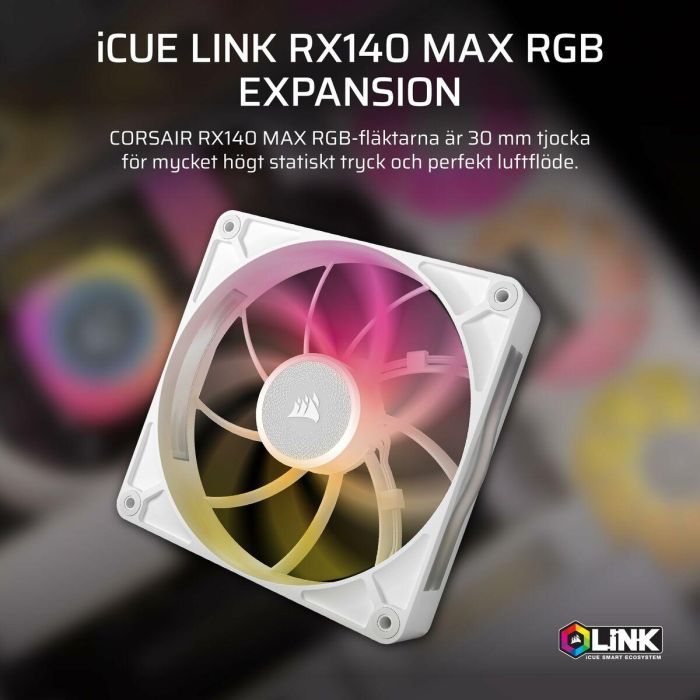 Corsair CO-9051039-WW COR1734308848629 Kit de inicio de un solo ventilador iCUE LINK RX140 RGB Max White para Refrigeración PC 7 Corsair CO-9051039-WW COR1734308848629 Kit de inicio de un solo ventilador iCUE LINK RX140 RGB Max White para Refrigeración PC 7