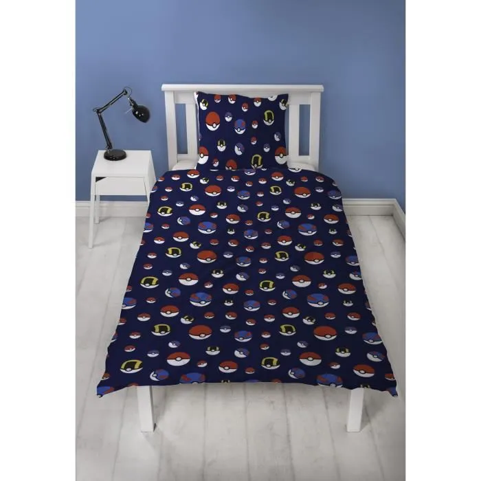 Pokemon POK3700891712163 Juego de Cama Reversible Starter y Poké-ball Microfibra 140x200cm + Funda Almohada 63x63cm 2