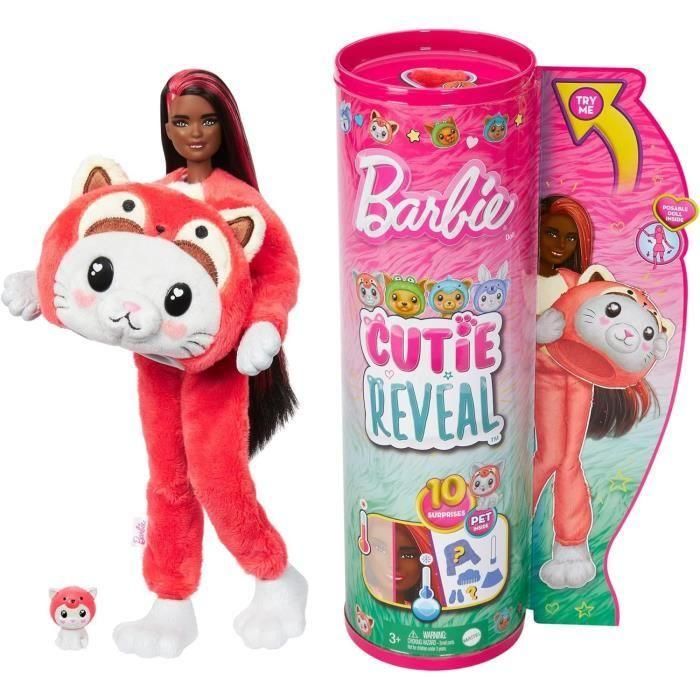 Barbie Cutie Reveal Disfraces Gatito Panda Rojo Hrk23