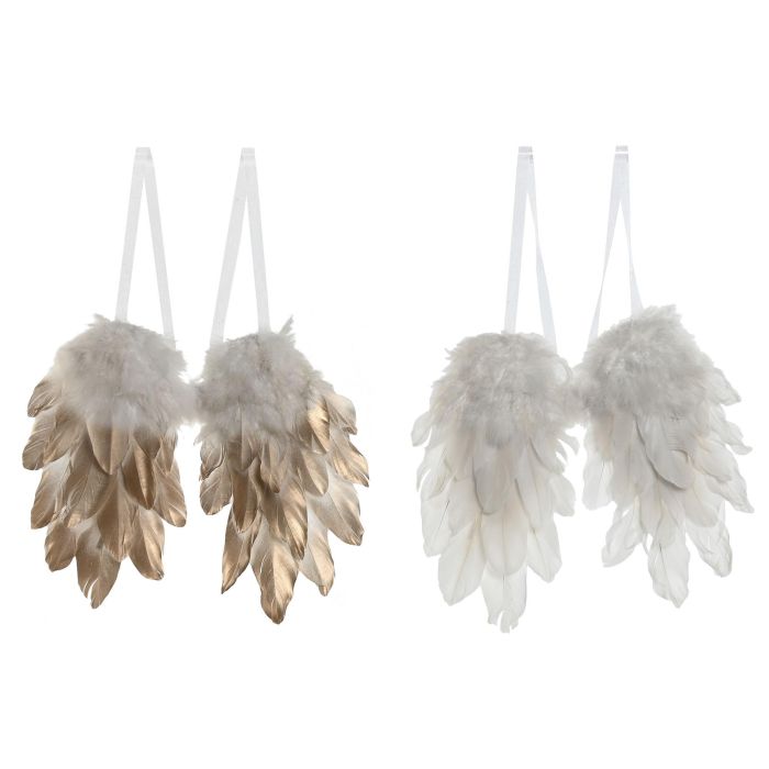 Decoracion Colgante Navidad Moderna DKD Home Decor Dorado Blanco 4 x 33 x 28 cm (2 Unidades) Decoracion Colgante Navidad Moderna DKD Home Decor Dorado Blanco 4 x 33 x 28 cm (2 Unidades)