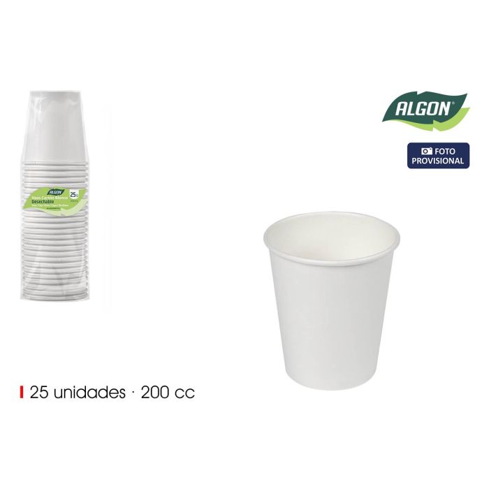 Algon Vaso Blanco Carton Set-25 200 Cc 7.2 x 20.4 cm 0 Algon Vaso Blanco Carton Set-25 200 Cc 7.2 x 20.4 cm 0
