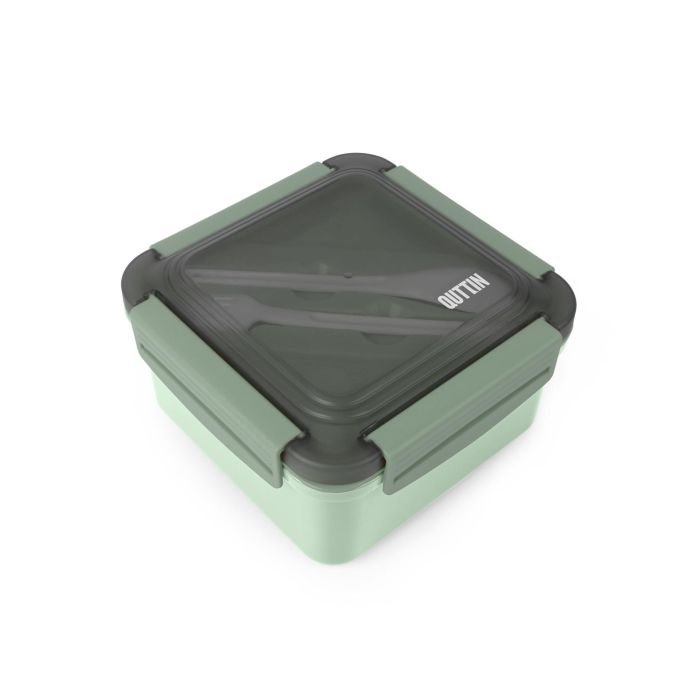 Quttin Fiambrera Ss para Microondas de 1500 ml, Recipiente de Almacenamiento de Alimentos 18 x 10 x 18 cm (6 Unidades) 6