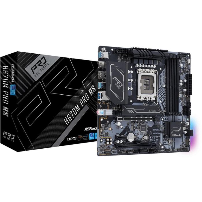 ASROCK H670M PRO RS Placa Base Intel LGA 1700 DDR4 Micro ATX