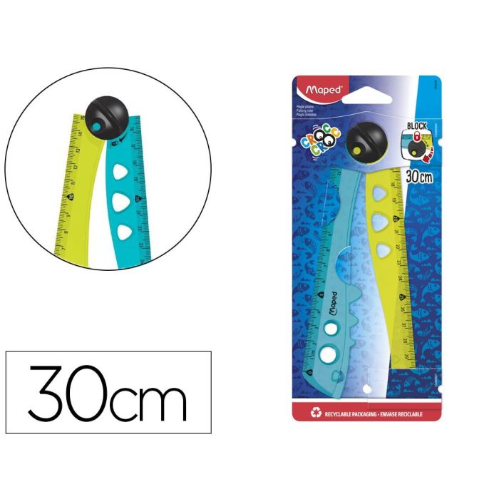 Regla Maped Plastico Plegable Croc Croc Blister De 1 Unidad 15 cm + 1 Unidad 30 cm