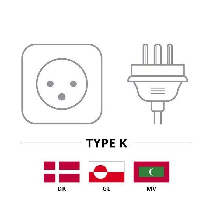 Goobay Mains Connection Cable Denmark, 2 m, Black 2 Goobay Mains Connection Cable Denmark, 2 m, Black 2