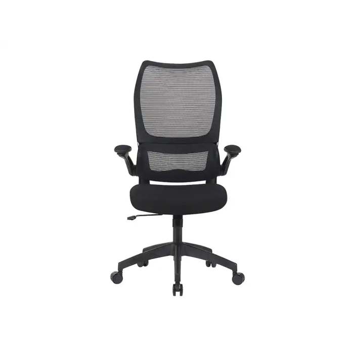 Q-connect Silla de Oficina Ergonómica Catania con Respaldo de Malla, Reposabrazos Abatibles y Ruedas Premium, Altura Máx 1230mm, Color Negro 2