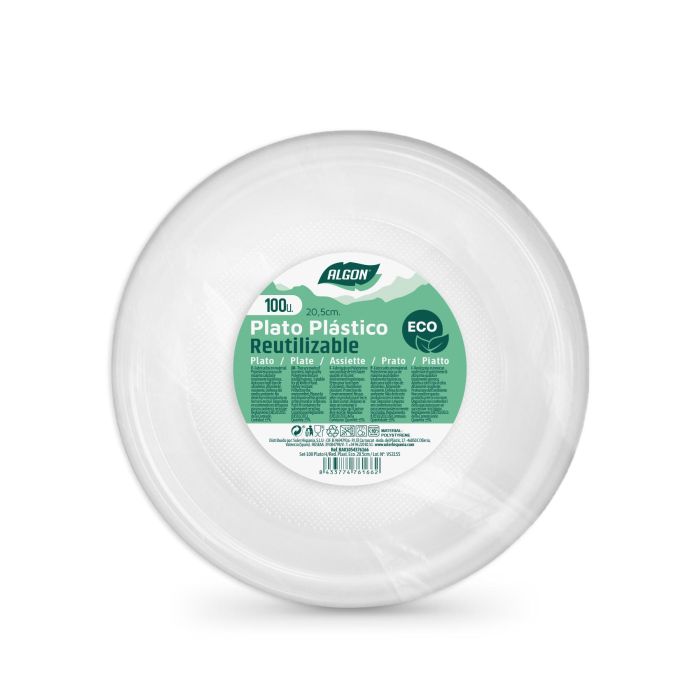 Set de 100 platos hondos rojos de plástico ecológico 20.5 cm Algon (6 Cajas) 3 Set de 100 platos hondos rojos de plástico ecológico 20.5 cm Algon (6 Cajas) 3