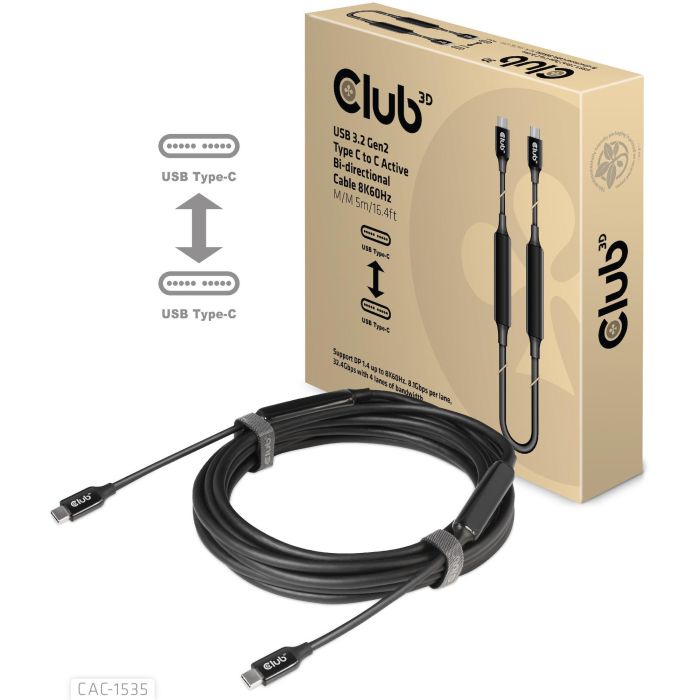 Club3D Kabel USB 3.2 Typ C 5m aktiv St/St 7 Club3D Kabel USB 3.2 Typ C 5m aktiv St/St 7