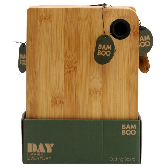 Day Tabla Cortar Madera Bambú con Anillo Silicona Negra 28x20x1 cm 5