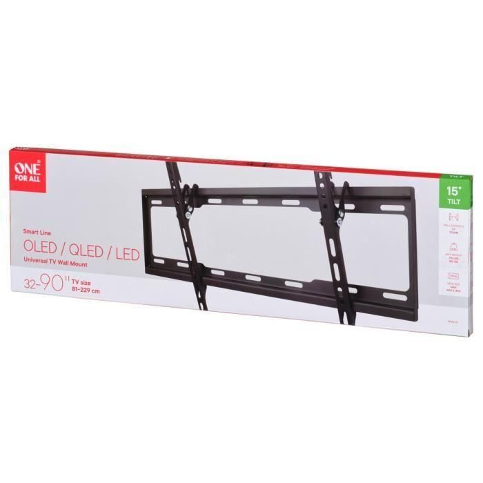 ONE FOR ALL WM2621 - Soporte de pared con ajuste de inclinación de 15 ° para TV de 32 a 84 (81 a 213 cm) - Negro 3