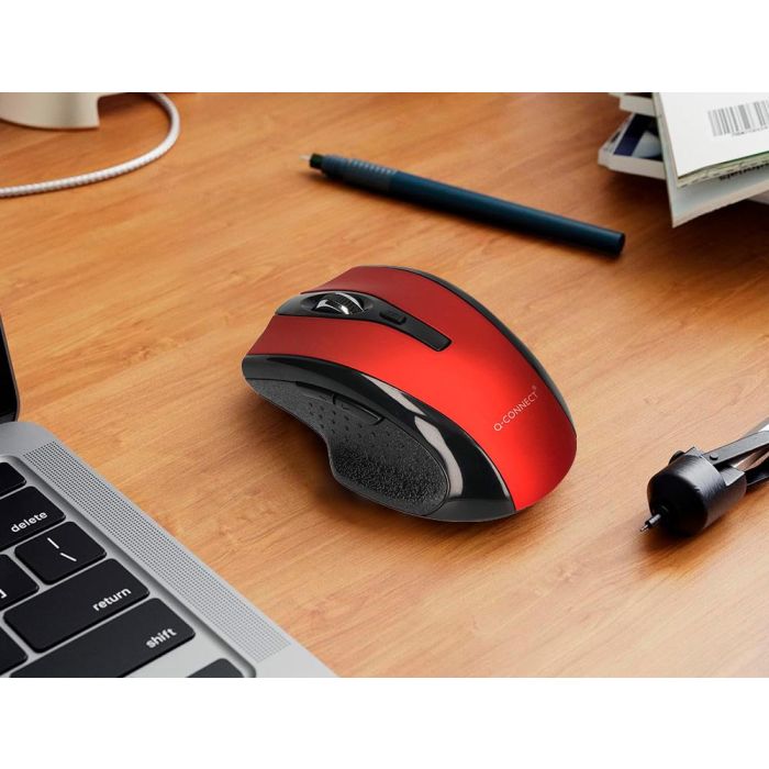 Raton Q-Connect Optico Inalambrico 1000 Dpi Receptor Usb 2,4 grhz Rojo 4