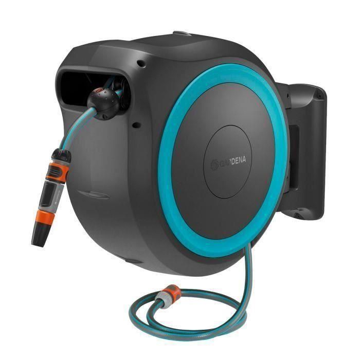 Enrollador de manguera de pared - GARDENA - PowerRoll - XXL - P4A - Azul - 18 V - Longitud 40 m - Manguera 13 mm Enrollador de manguera de pared - GARDENA - PowerRoll - XXL - P4A - Azul - 18 V - Longitud 40 m - Manguera 13 mm