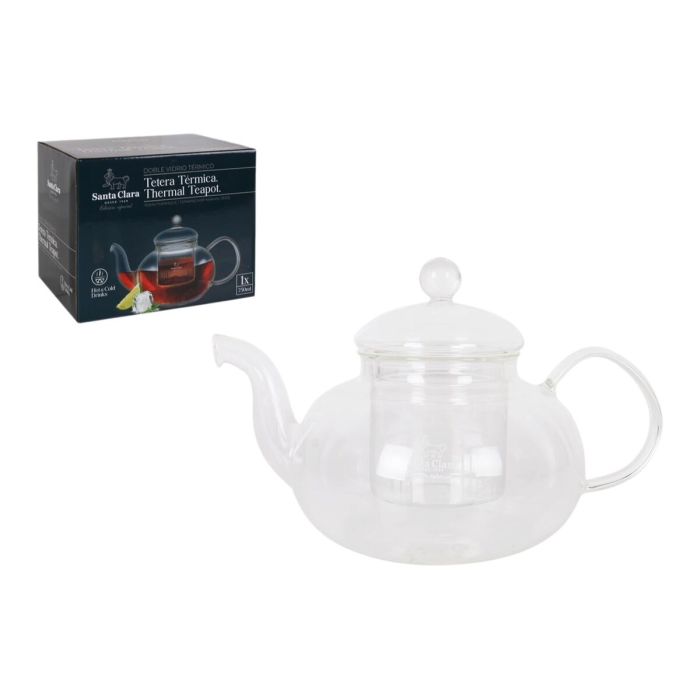 Tetera Inde Santa Clara Vidrio de Borosilicato 750 ml