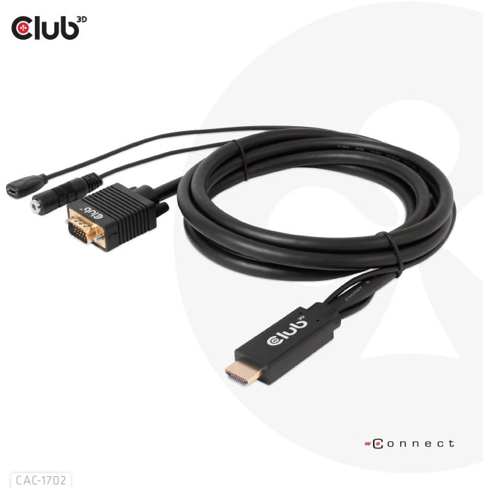 Club3D Kabel HDMI+Micro-USB-Buchse > VGA+3.5mm 2m St/Bu 0 Club3D Kabel HDMI+Micro-USB-Buchse > VGA+3.5mm 2m St/Bu 0