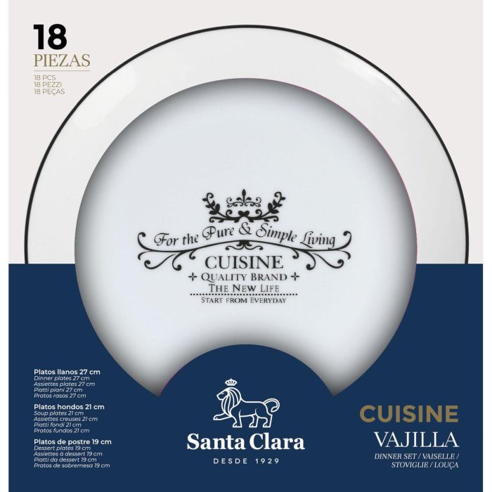 Vajilla Santa Clara Cuisine Porcelana 18 Piezas Redonda 2 Vajilla Santa Clara Cuisine Porcelana 18 Piezas Redonda 2