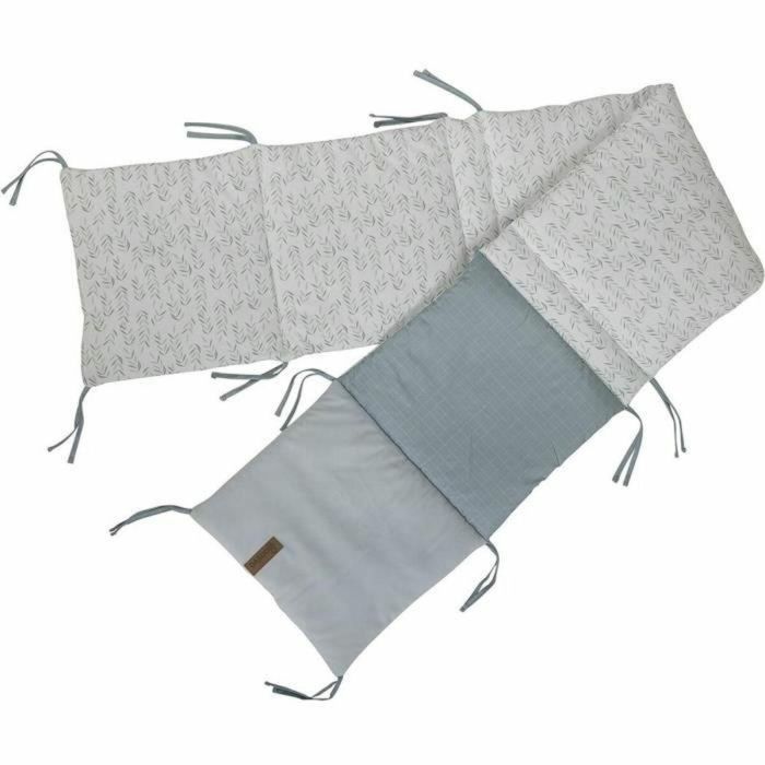 Domiva Parachoques adaptable para cuna Filou 30x180 cm - Estampado follaje y cuadros sutiles verde tomillo con personaje de orejas grandes 0 Domiva Parachoques adaptable para cuna Filou 30x180 cm - Estampado follaje y cuadros sutiles verde tomillo con personaje de orejas grandes 0