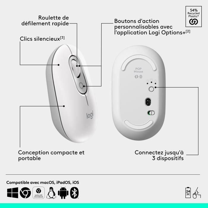 Ratón Logitech POP Blanco 5 Ratón Logitech POP Blanco 5