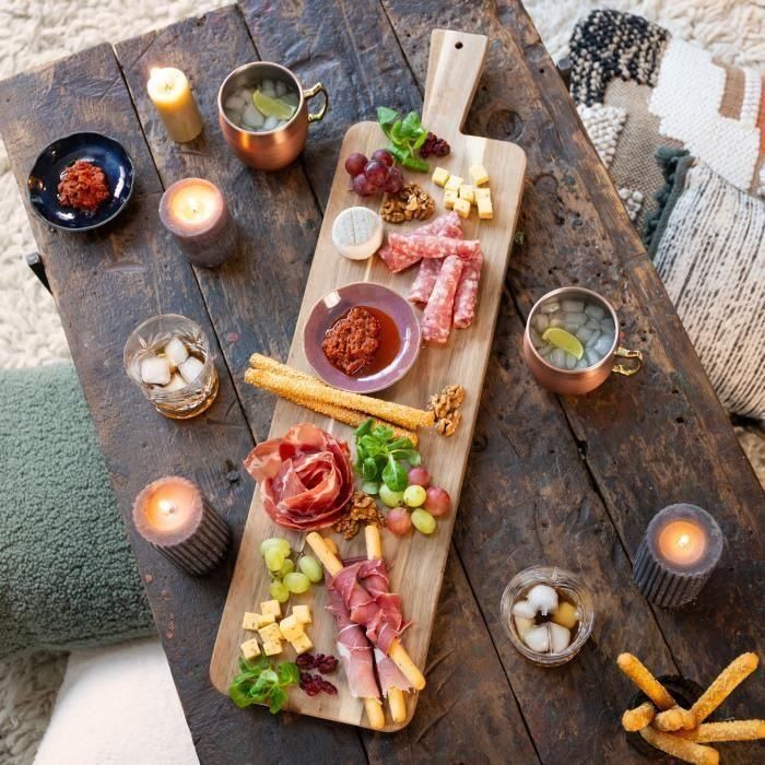 LIVOO MES151 - Tabla de Aperitivos Maxi de Madera de Acacia FSC 75x19.5 cm con Patas 4