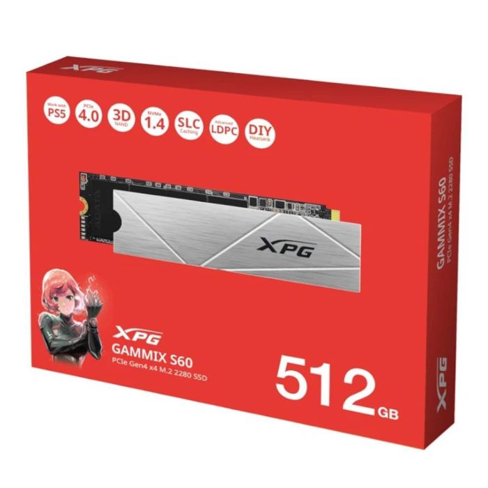 Disco Duro Adata AGAMMIXS60-512G-CS 512 GB SSD 2 Disco Duro Adata AGAMMIXS60-512G-CS 512 GB SSD 2