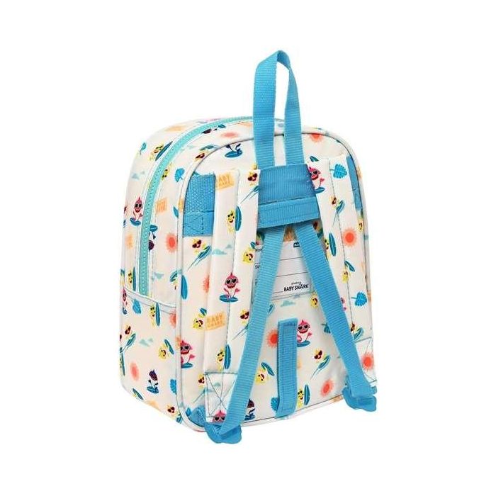 Mochila Infantil Baby Shark Surfing Azul Blanco 22 x 27 x 10 cm 1