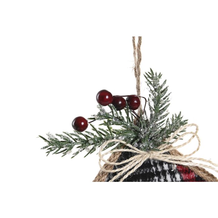 DKD Home Decor Decoración Colgante Navidad Tradicional Poliéster Rojo Verde (Colores Surtidos, 12 Uds) 4x21x16cm 2