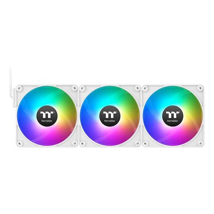 Thermaltake CL-F190-PL12SW-A Sistema Refrigeración Carcasa PC, Kit 3 Ventiladores 12cm Blanco, Hidráulico 68 CFM 1