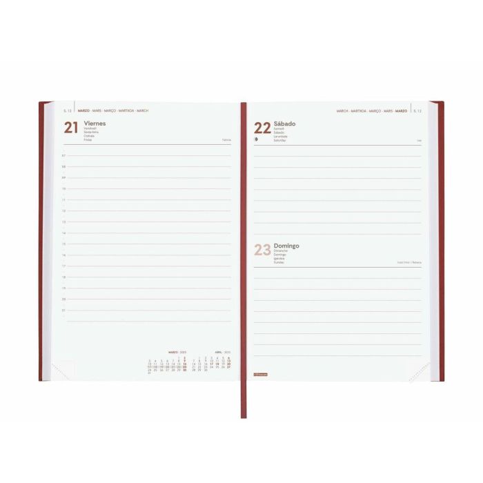 Agenda Finocam DYNAMIC MILANO Y10 Burdeos A5 14 x 20,4 cm 2025 3