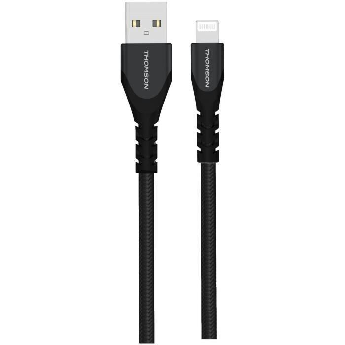 Thomson THO3513767450027 Cable de Carga y Datos USB-A a Lightning, Certificado MFI, 3A, 1.5m
