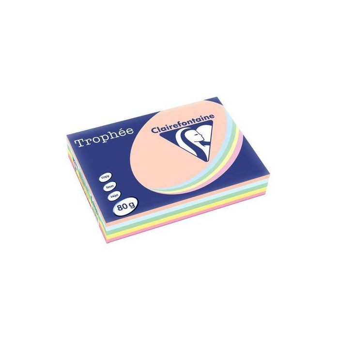 Papel De Color A4 Clairefontaine Trophee 80G 500H Surtido Pastel