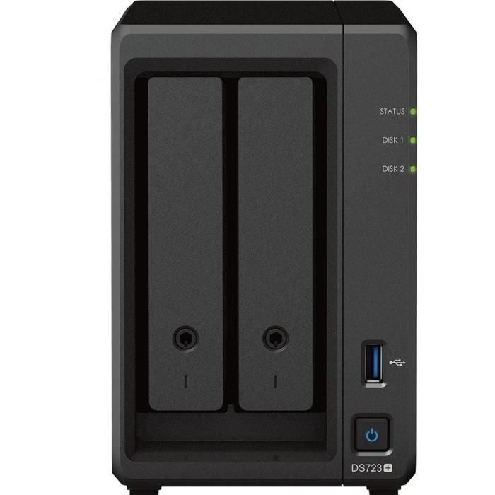 NAS Synology Diskstation DS723+/ 2 Bahías 3.5"- 2.5"/ 2GB DDR4/ Formato Torre