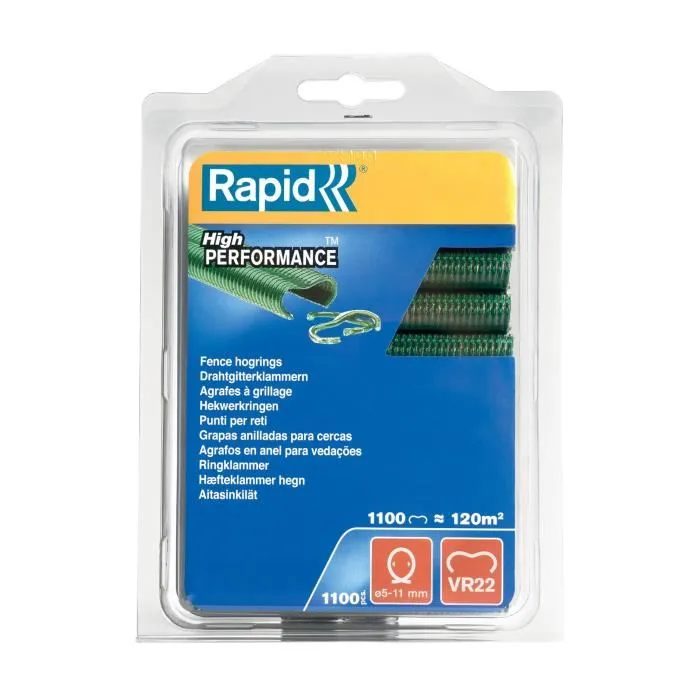 Rapid VR22 Agraf Wire Mesh Clip - Grapas Laminadas en Verde - 1100 Unidades 1