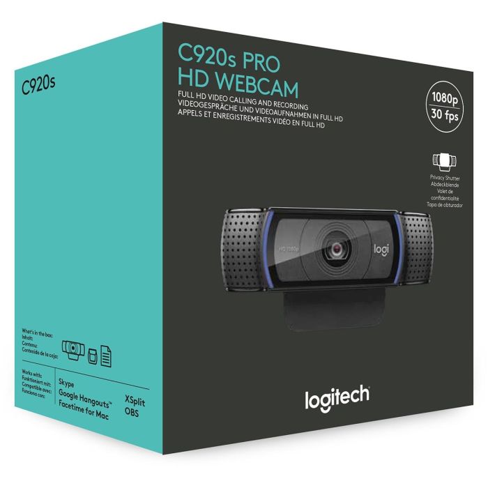 Logitech Webcam C920s HD Pro Enfoque Automático 1080p Full HD con Tapa de Privacidad 13 Logitech Webcam C920s HD Pro Enfoque Automático 1080p Full HD con Tapa de Privacidad 13