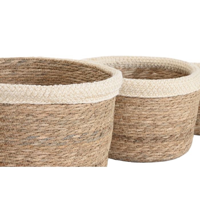 Cesta  DKD Home Decor Crema Natural 31 x 20 x 31 cm Set de 4 (2 Unidades) 1 Cesta  DKD Home Decor Crema Natural 31 x 20 x 31 cm Set de 4 (2 Unidades) 1