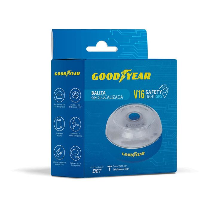 Baliza v16 de emergencia homologada conectada geolocalizable con dgt 3.0 alert wise goodyear 1