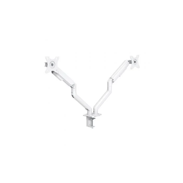 Tooq Soporte de Mesa para 2 Monitores DB4132TNR-W Giratorio Inclinable hasta 9kg Blanco