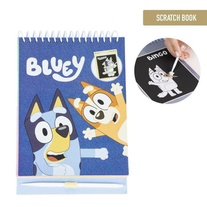 Cerdá Set de Papelería Scratch Book Bluey Infantil, color azul, ideal para niños a partir de 3 años, 14x20.5x1 cm 3